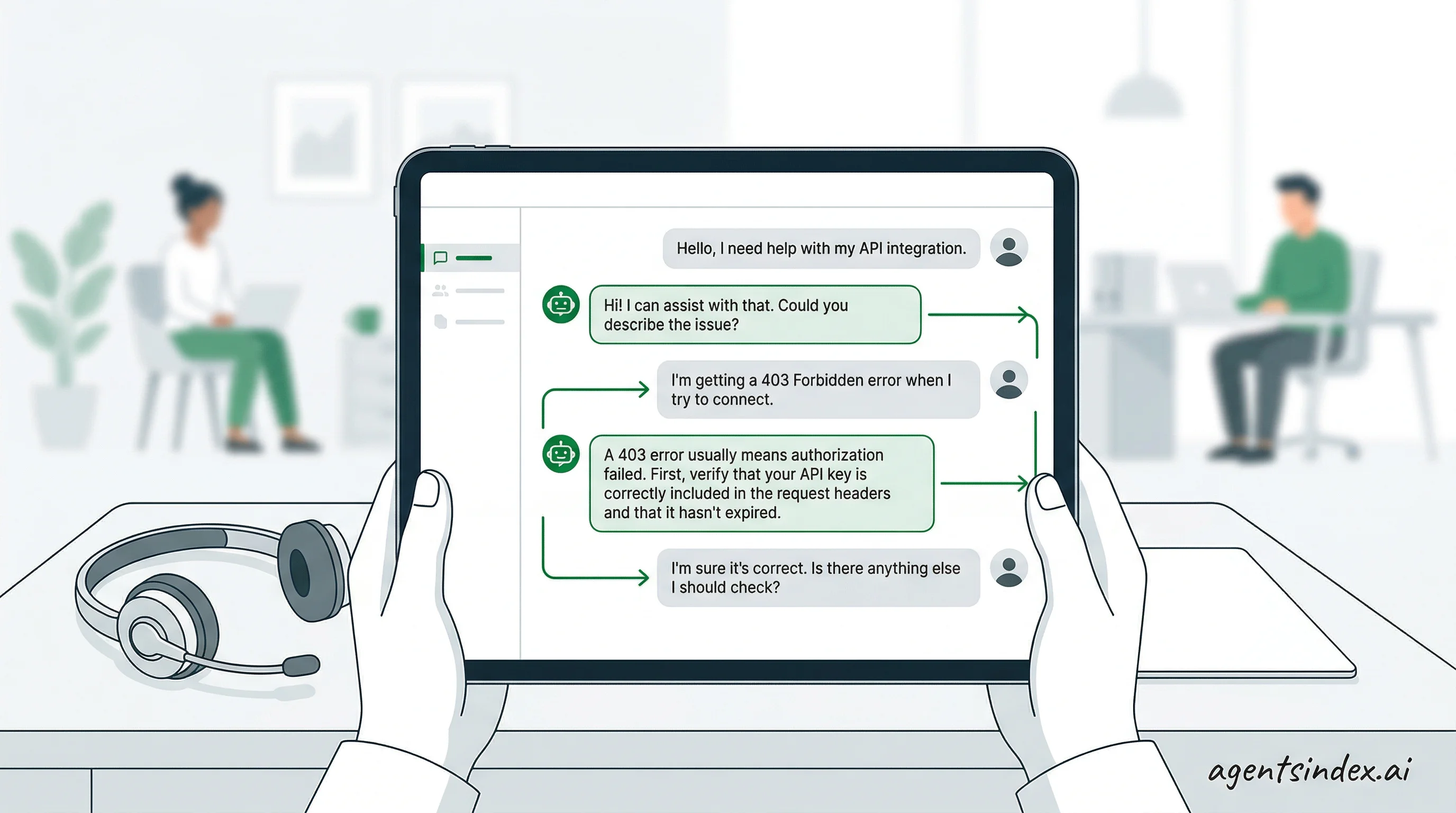 Conversational AI agent builder platform for customer service chatbot interactions