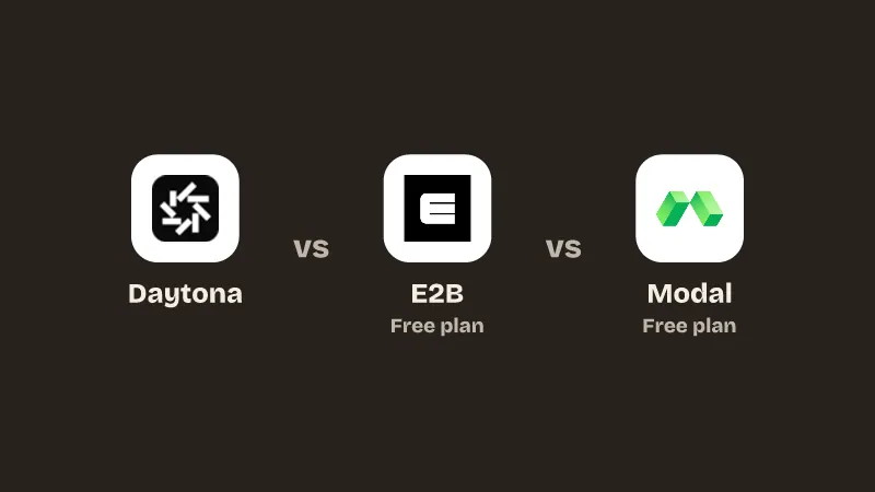 Daytona vs E2B, free plan vs Modal, free plan.