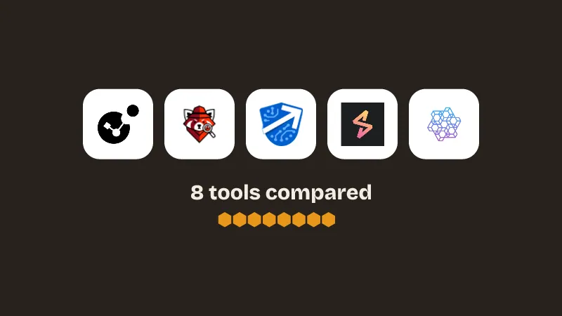 Logos of Lakera Guard, Promptfoo, Simbian, Straiker Defend AI, Holistic AI. 8 tools compared.