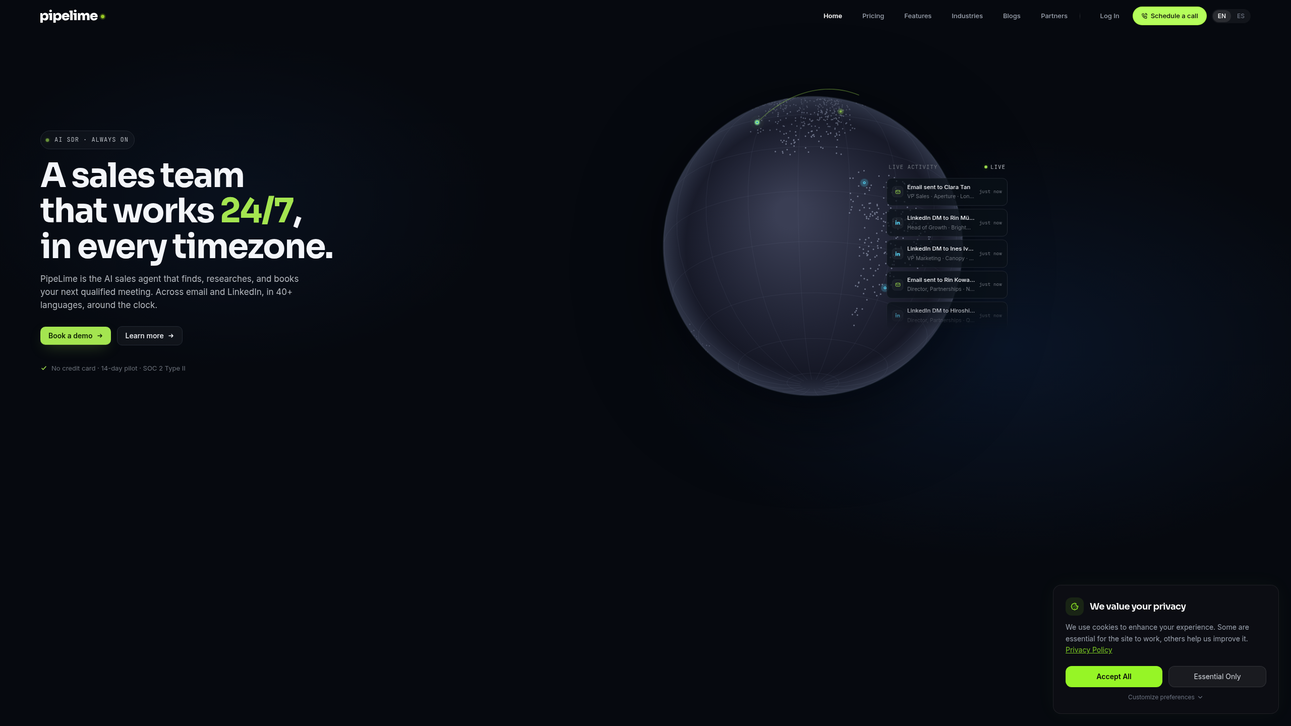 Screenshot of PipeLime