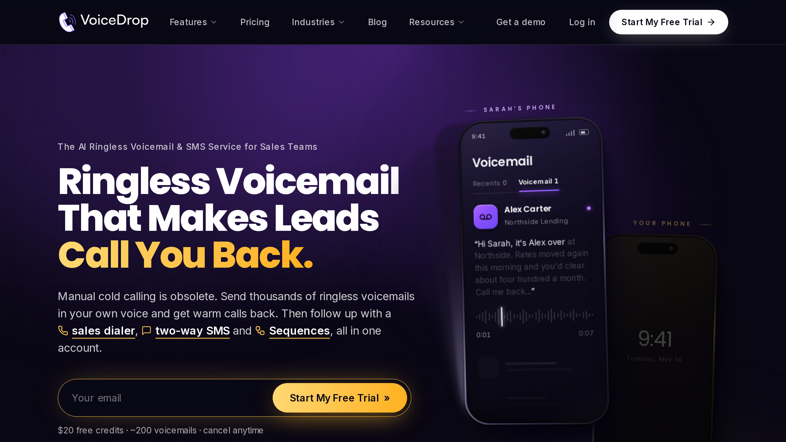 Screenshot of VoiceDrop